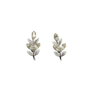 Van Dell Sterling Silver Signed Clear Rhinestone Screw Back Earrings Vintage